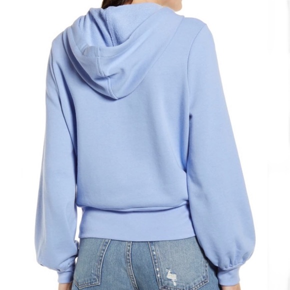 Madewell Bubble-Sleeve Hoodie Crop Sweatshirt - Picture 3 of 12